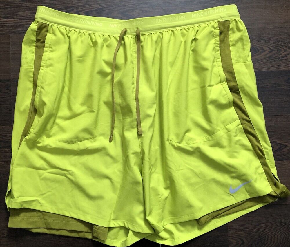 Nike Dri-Fit Stride 5” Hybrid Running Shorts Mems 2XL Tall Yellow DM4757-308